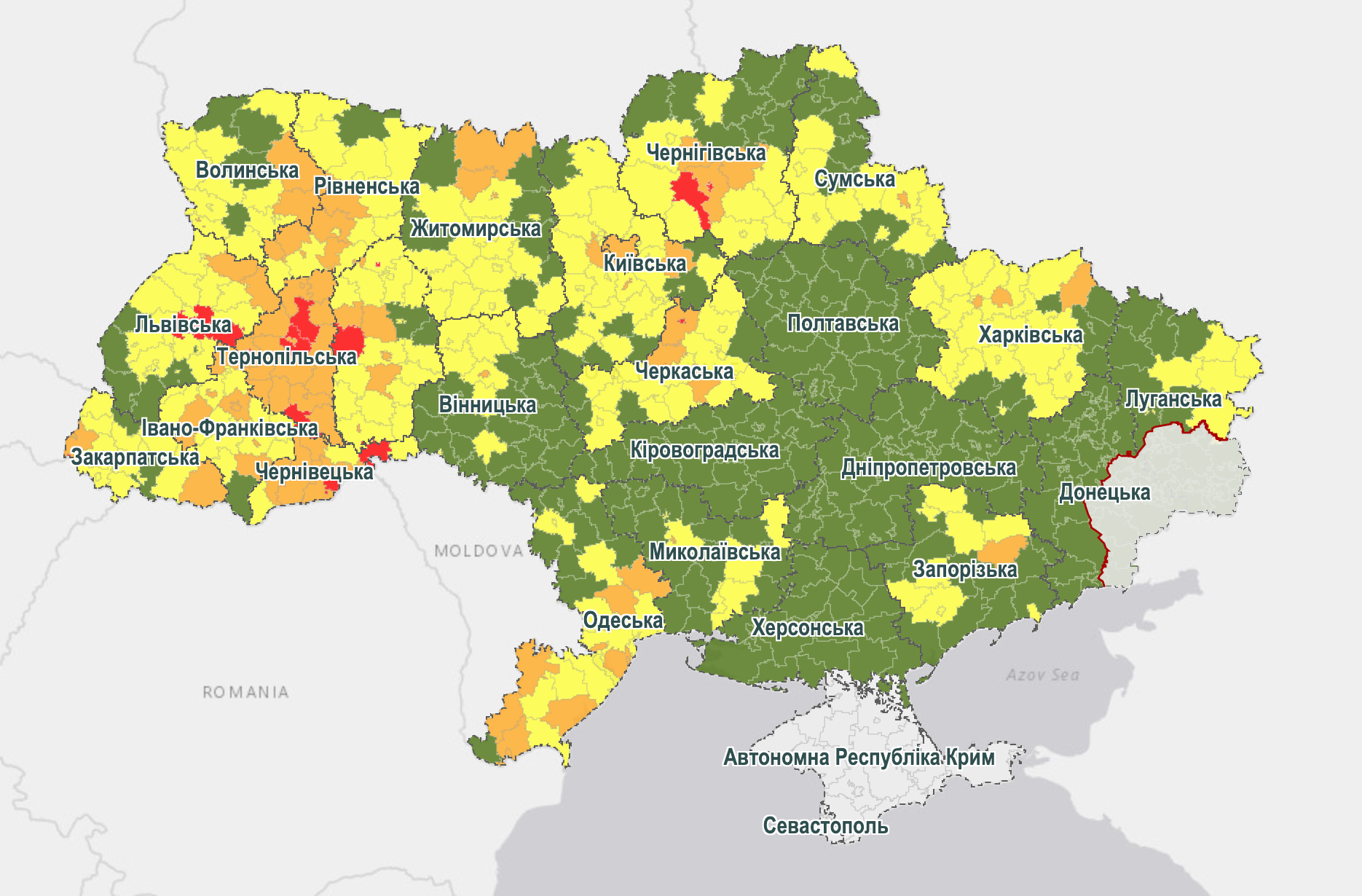 В Украине обновили разделение на карантинные зоны: кто оказался в красной - фото 2