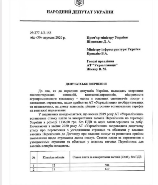 Нардепы просят правительство защитить грузоперевозчиков от монопольных злоупотреблений УЗ - фото 2