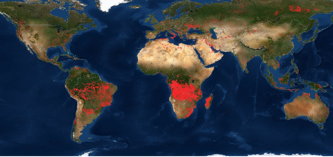 Земля в вогні: NASA показало карту пожеж по всій планеті - фото 2