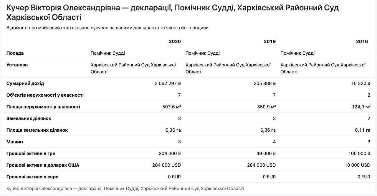 Состояние жены ГРС Кучера ”взлетело” до почти 300 тыс. долл., когда он возглавил Харьковскую ОГА, - декларация - фото 2