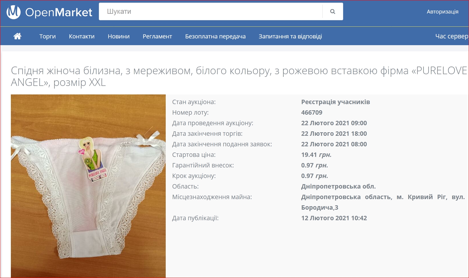 ”Все по 19,41 грн”: Мін'юст продає на аукціоні заарештовані жіночі трусики - фото 5