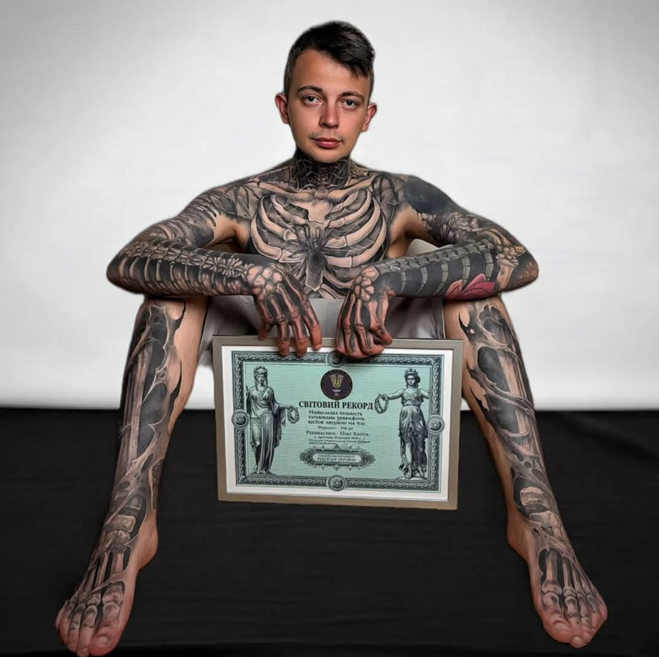 Українець встановив світовий рекорд з тату у вигляді кісток: як виглядає (ФОТО) - фото 2