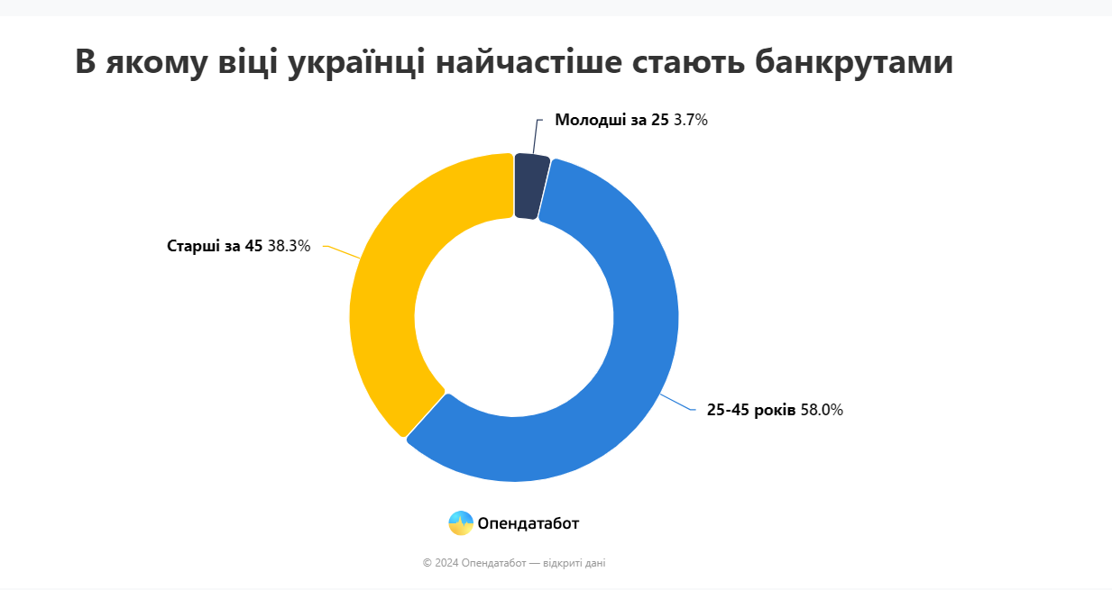 Сколько украинцев объявили себя банкротами в 2024 году - фото 3