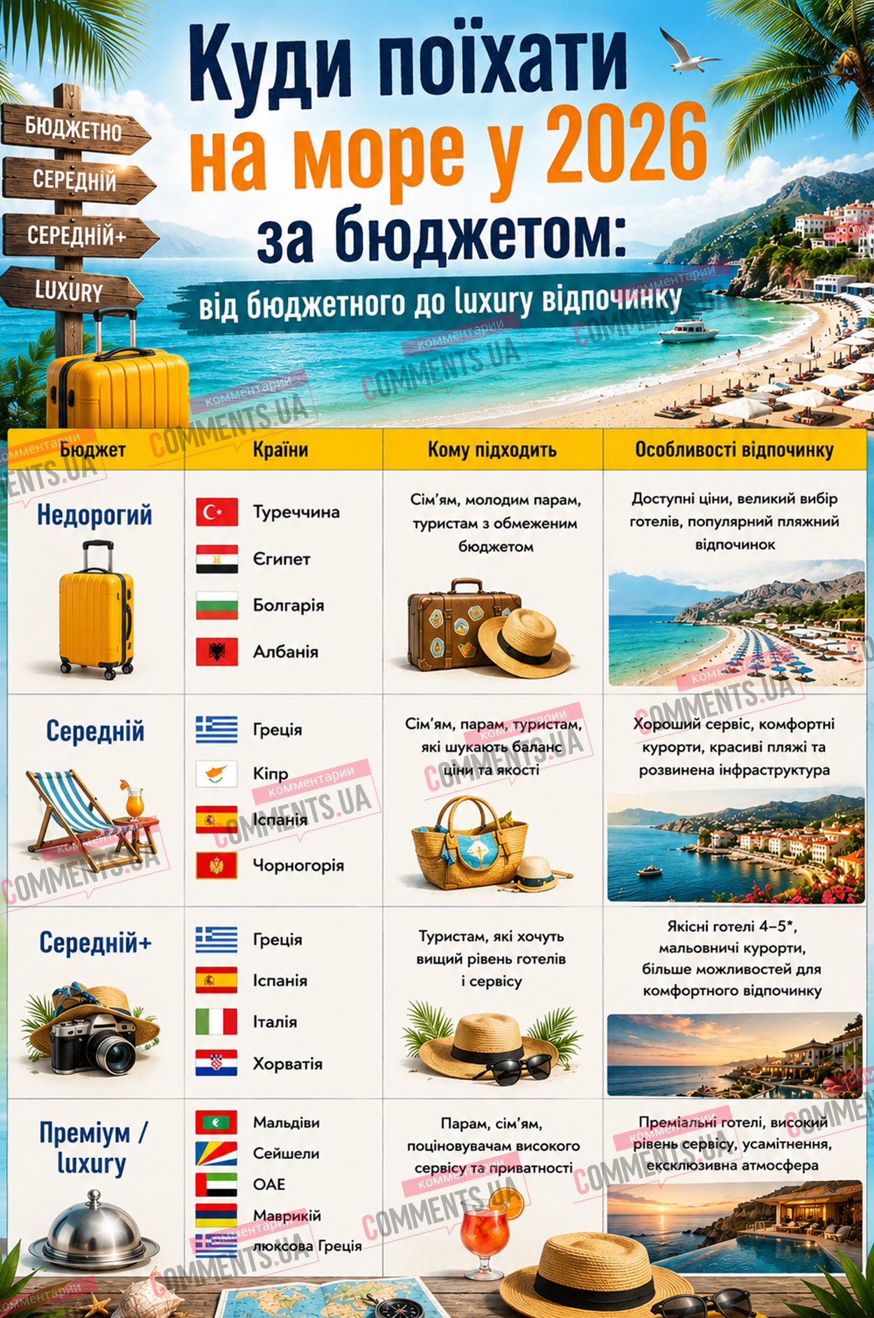 Лучшие страны для отдыха на море в 2026 году: от бюджетных направлений до luxury-курортов